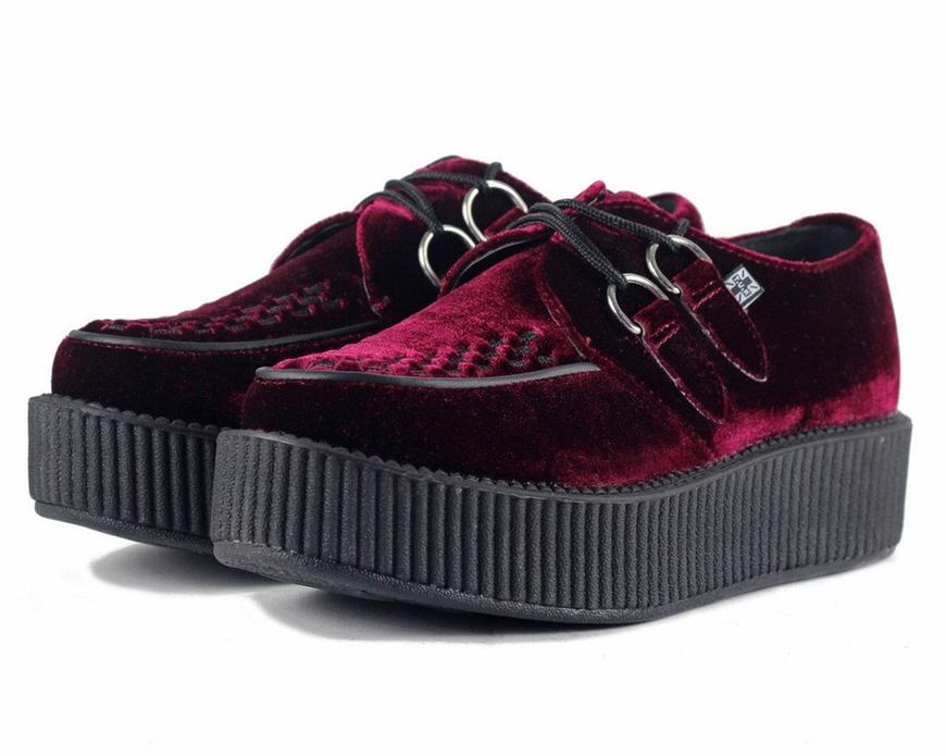 TUK Burgundy Velvet Mondo Creeper V8463