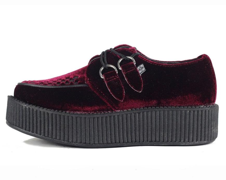 TUK Burgundy Velvet Mondo Creeper V8463