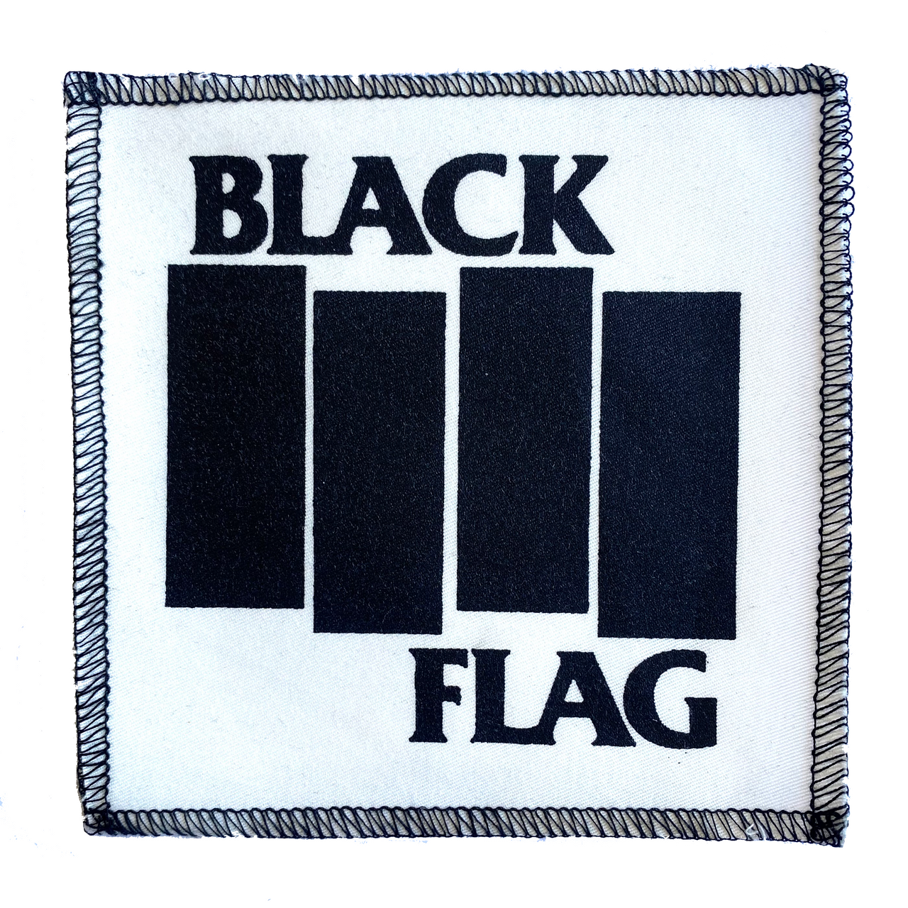 Black Flag Logo White Cloth Patch