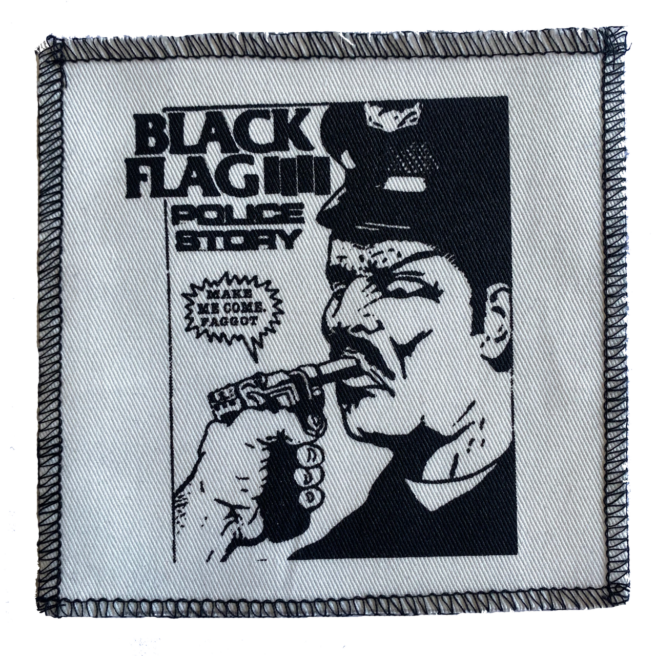 Black Flag White Police Story Cloth Patch