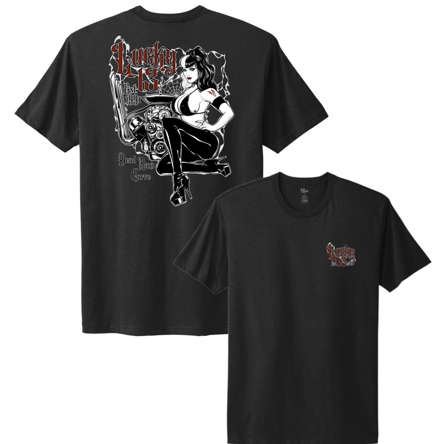 Lucky 13 Dead Man's Curve T-Shirt