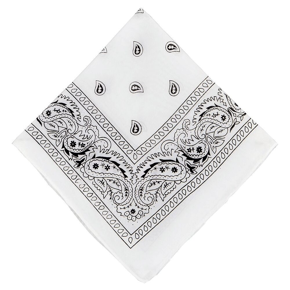 White Paisley Cotton Bandana