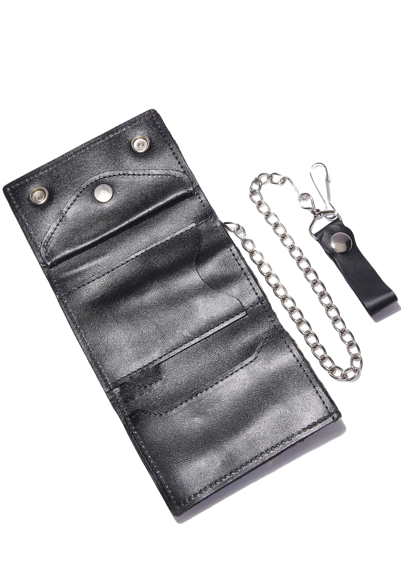 Fuzzy Leopard Tri-Fold Wallet w/ Chain