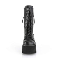 Thumbnail for Demonia Plain Platform Leather Boot Ashes-105