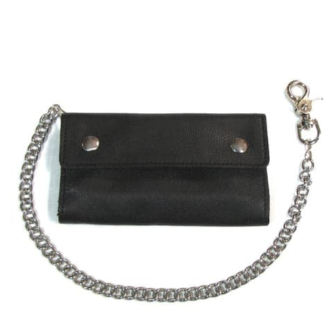 Large Soft Bi-Fold Wallet W/ Chain