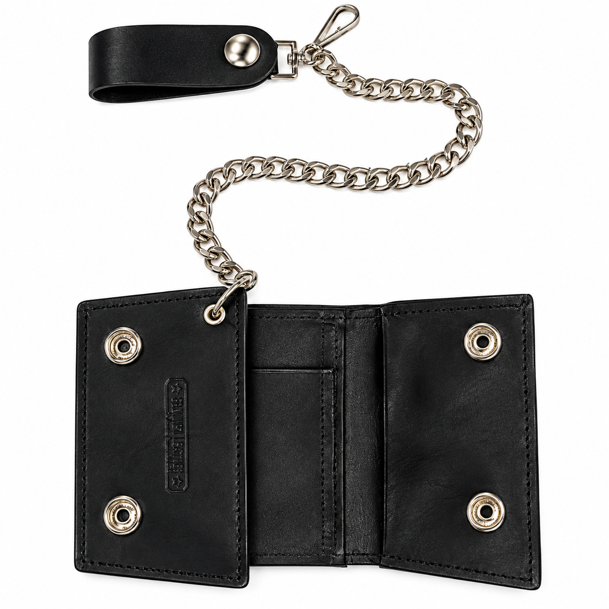 Skulls Tri-Fold Wallet w/ Chain