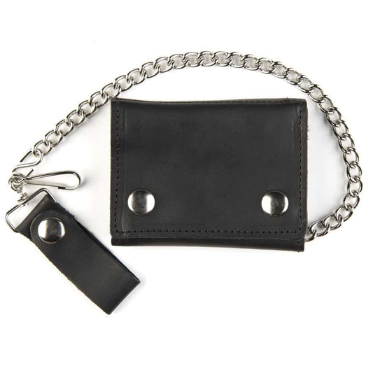 Large Tri-Fold Black Wallet