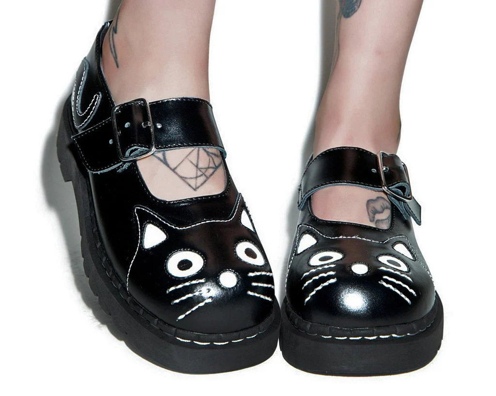 TUK Black Kitty Mary Jane