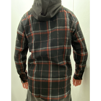 Thumbnail for Black Burgundy Gray Hooded Flannel
