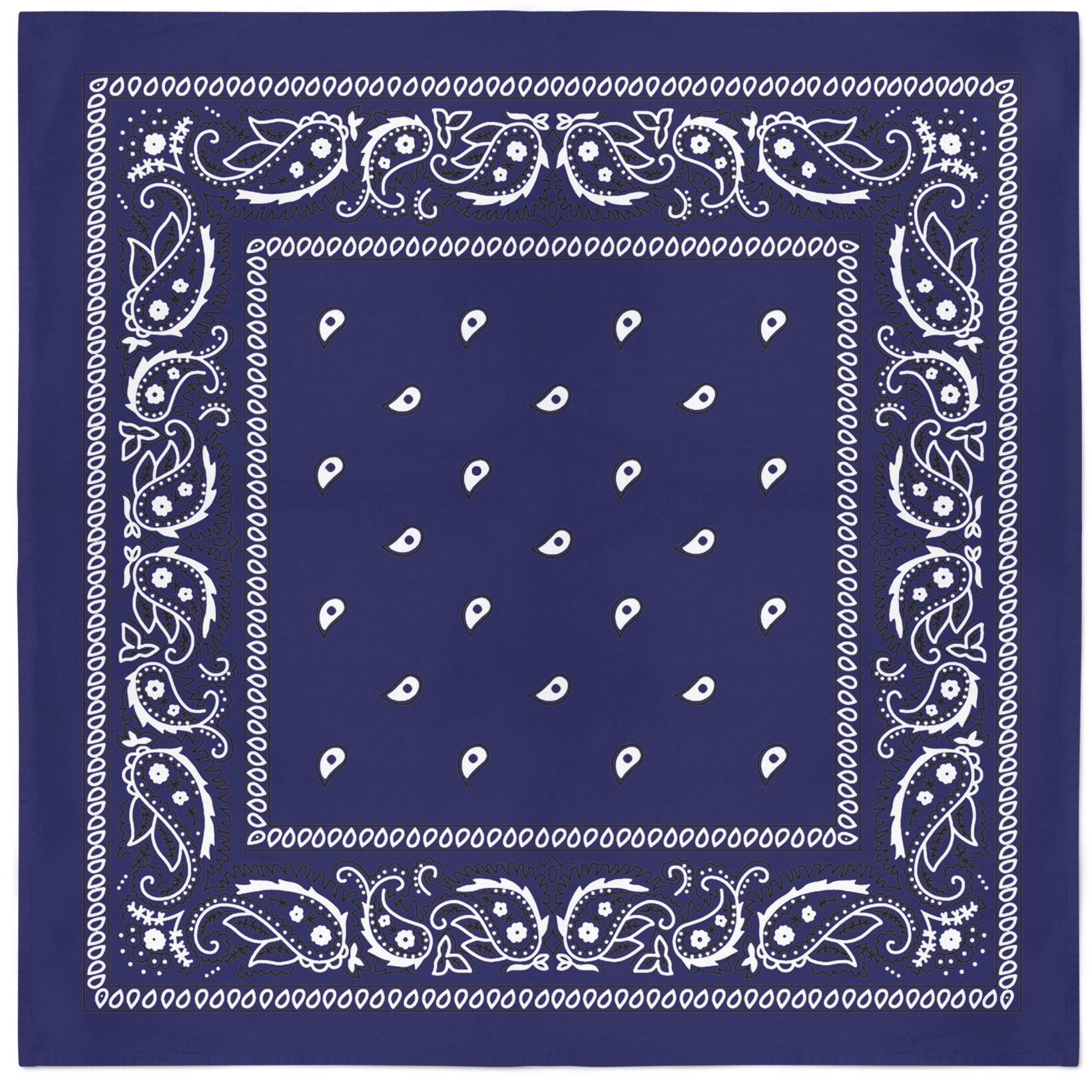 Navy Paisley Cotton Bandana