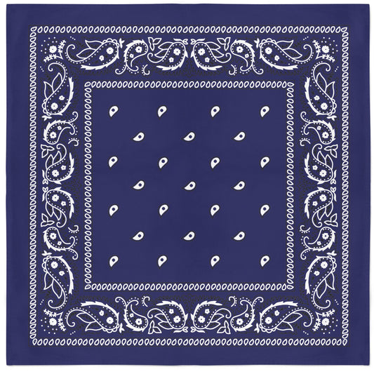 Navy Paisley Cotton Bandana