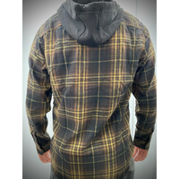 Thumbnail for Brown Camel Hooded Flannel