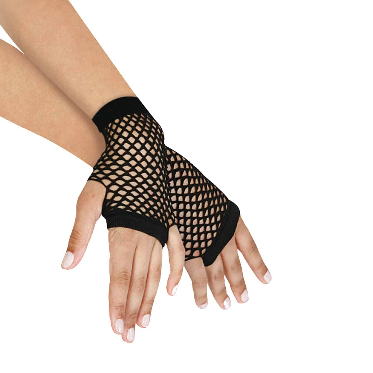 Short Fingerless Fishnet Gloves