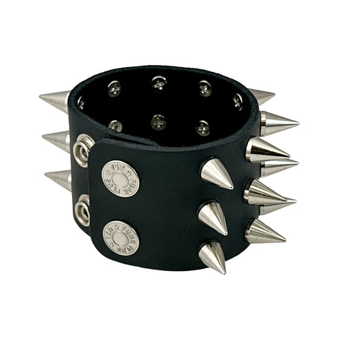 3 Row Cone Spiked Wristband