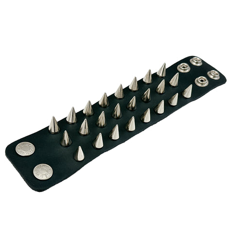3 Row Cone Spiked Wristband