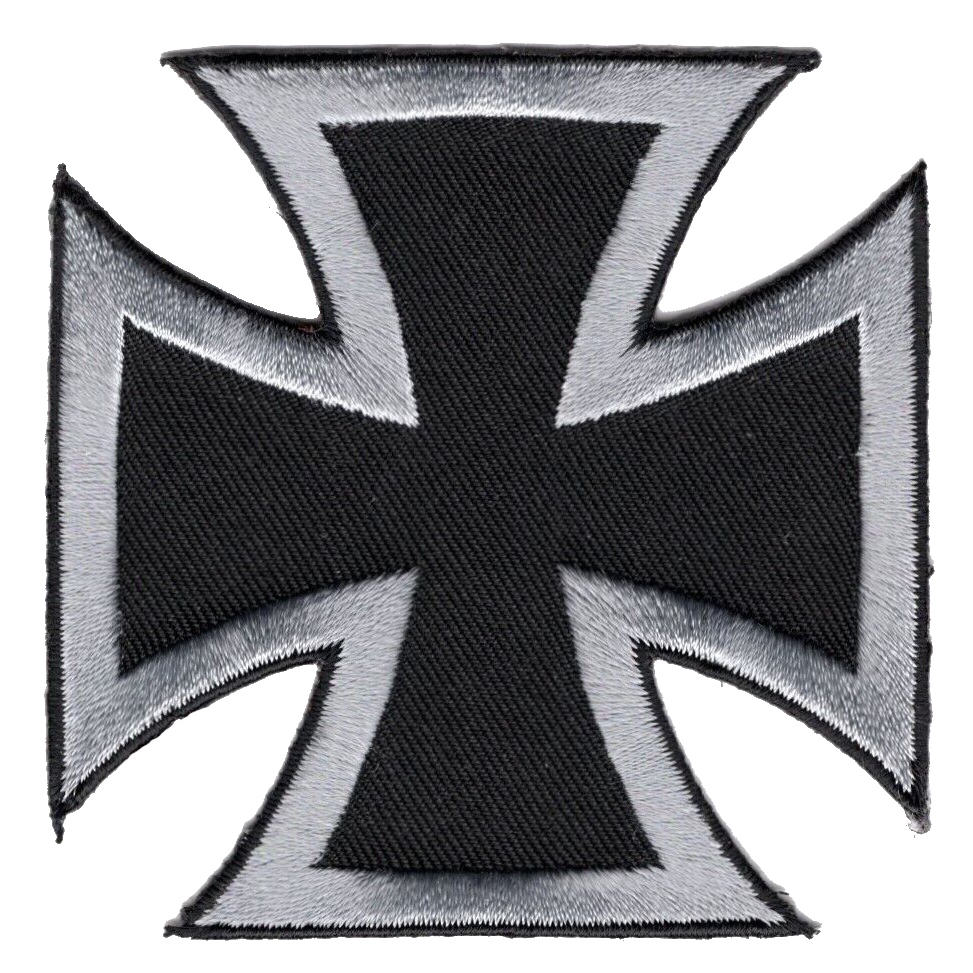 Silver Iron Cross Patch