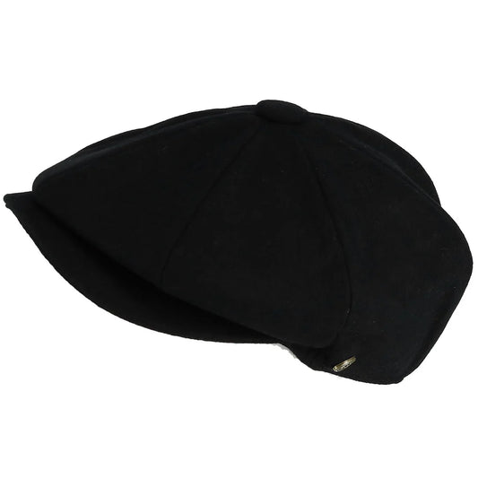 Mens Black Wool Newsboy Cap