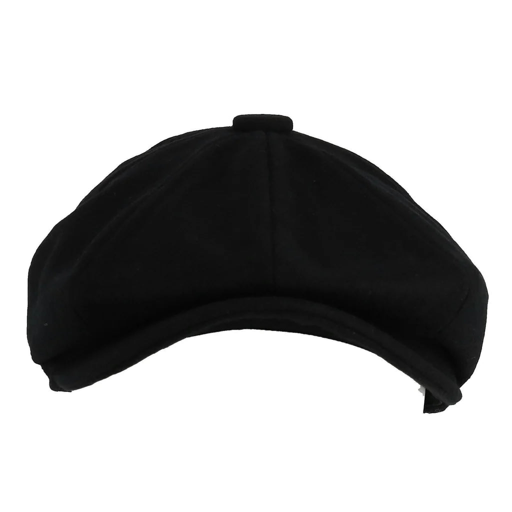Mens Black Wool Newsboy Cap
