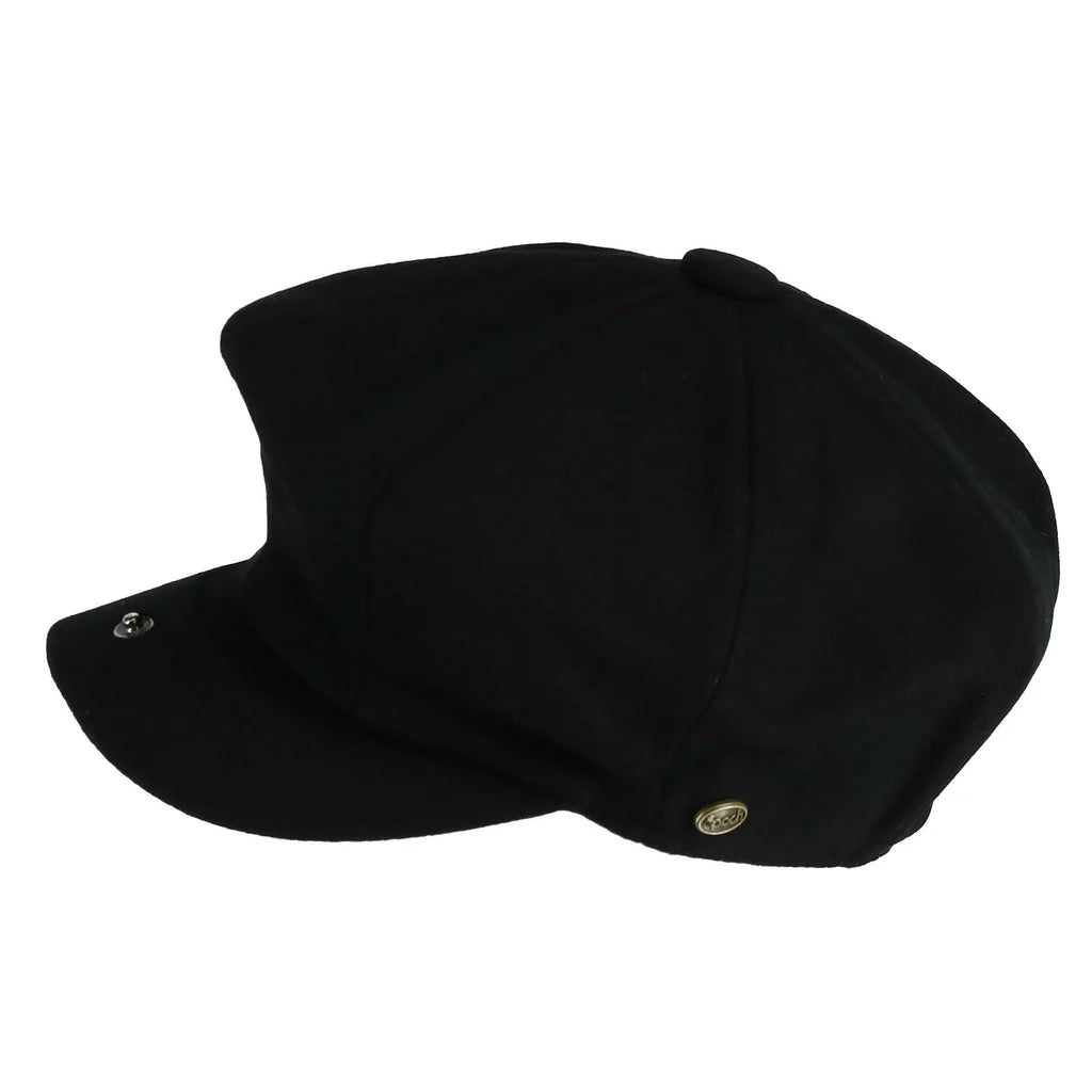 Mens Black Wool Newsboy Cap