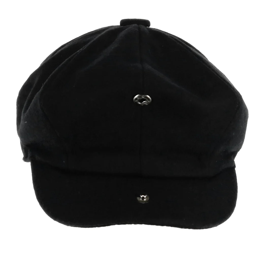 Mens Black Wool Newsboy Cap