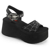 Thumbnail for Demonia Spiderweb Buckle Strap Sandal