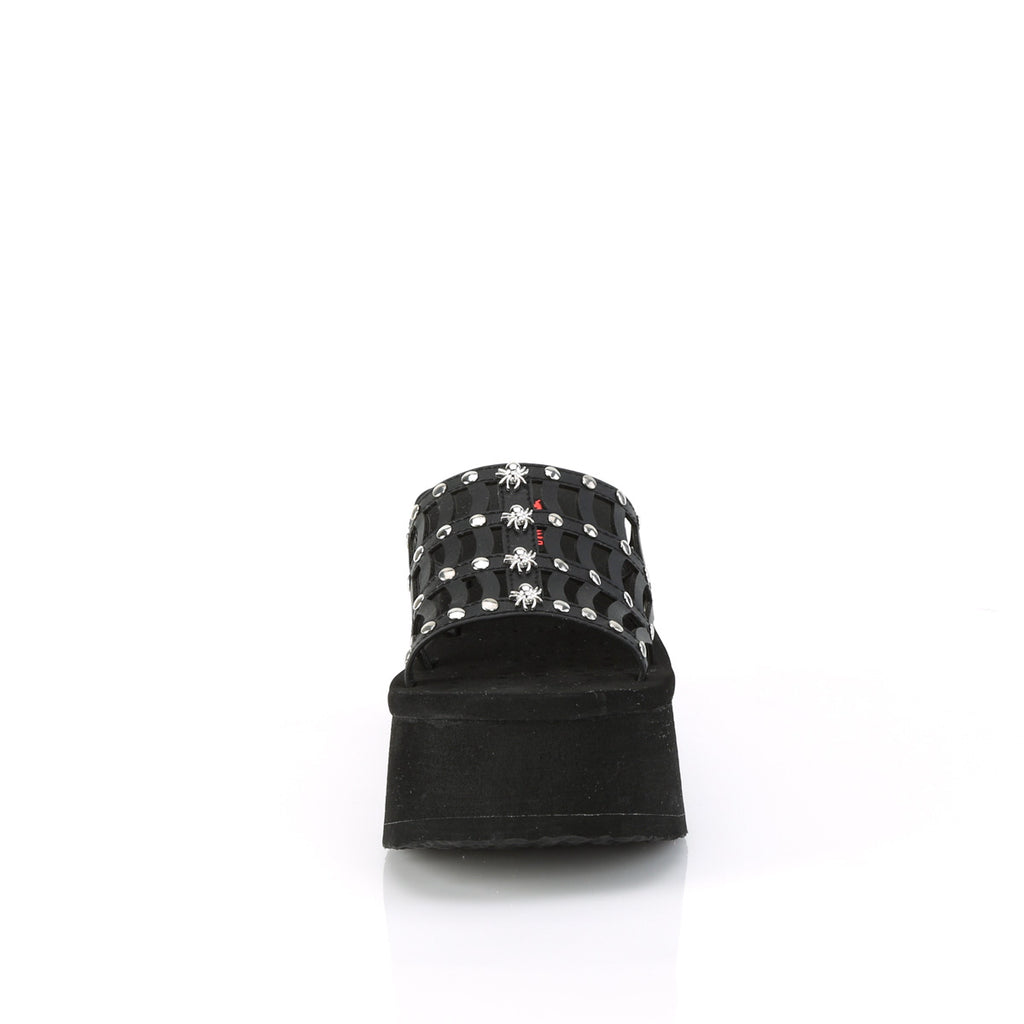 demonia spiderweb platform sandal