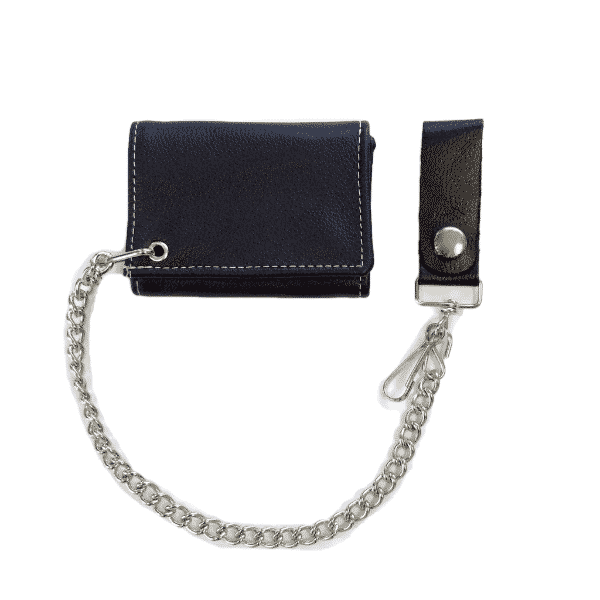 Soft White Stitch Tri-Fold Wallet