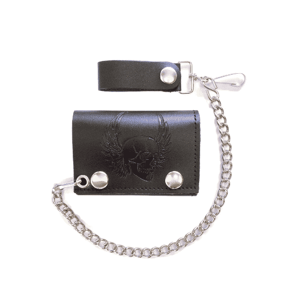 Winged Skull Tri-Fold Wallet
