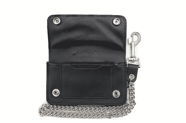 6" Side Zipper Leather Wallet w/ Chain