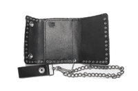 Thumbnail for Studded Bi-Fold Leather Wallet w/ Chain