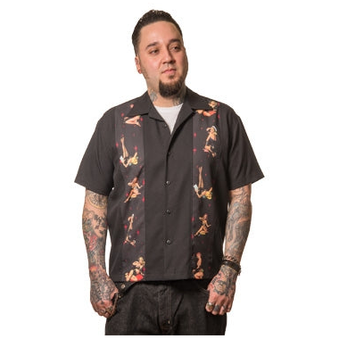 Multi Pinup Bowling Shirt by Steady Clothing