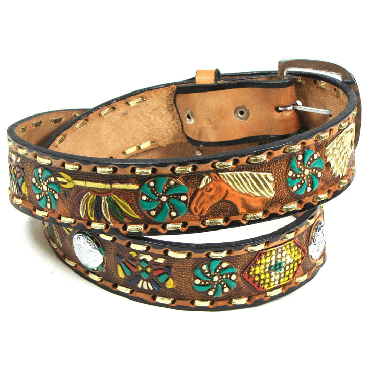 Native American Leather Belt