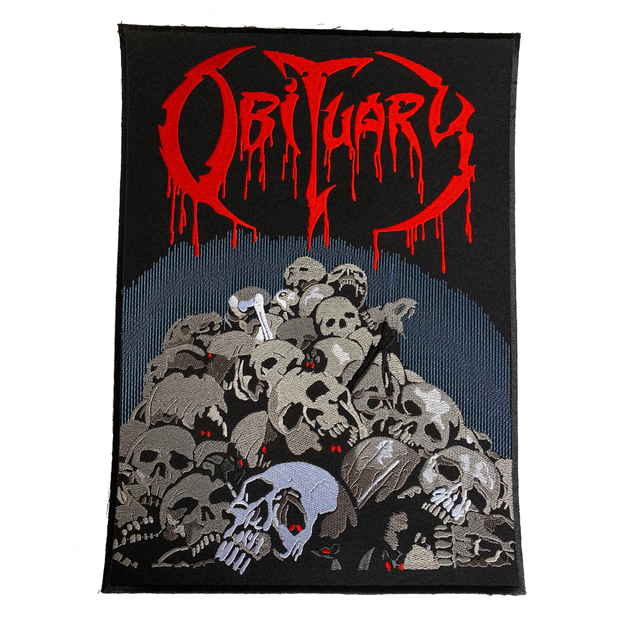 Obituary Skulls Back Patch