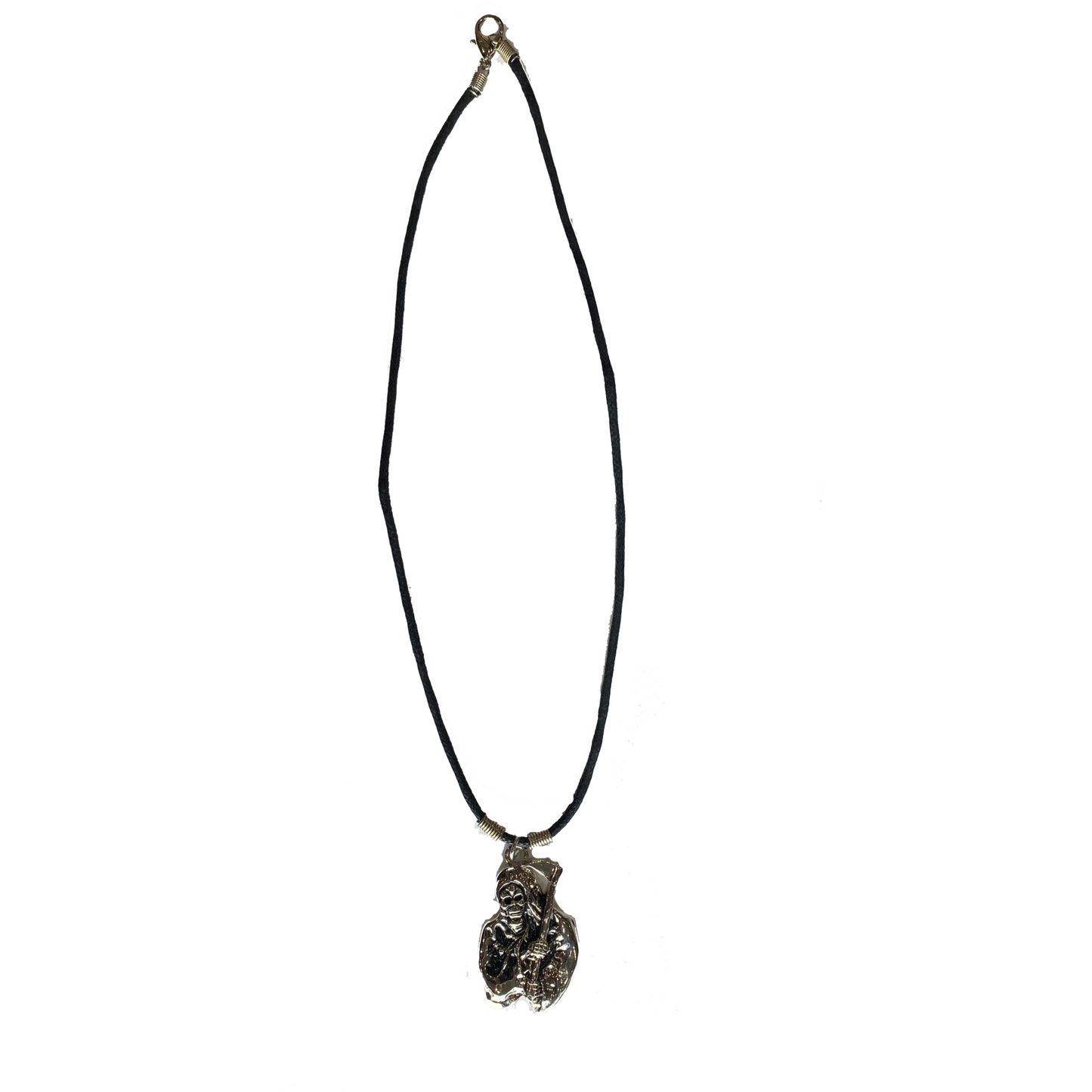Silver Grim Reaper with Scythe Necklace