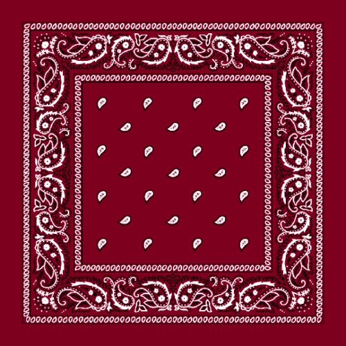 Burgundy Paisley Cotton Bandana