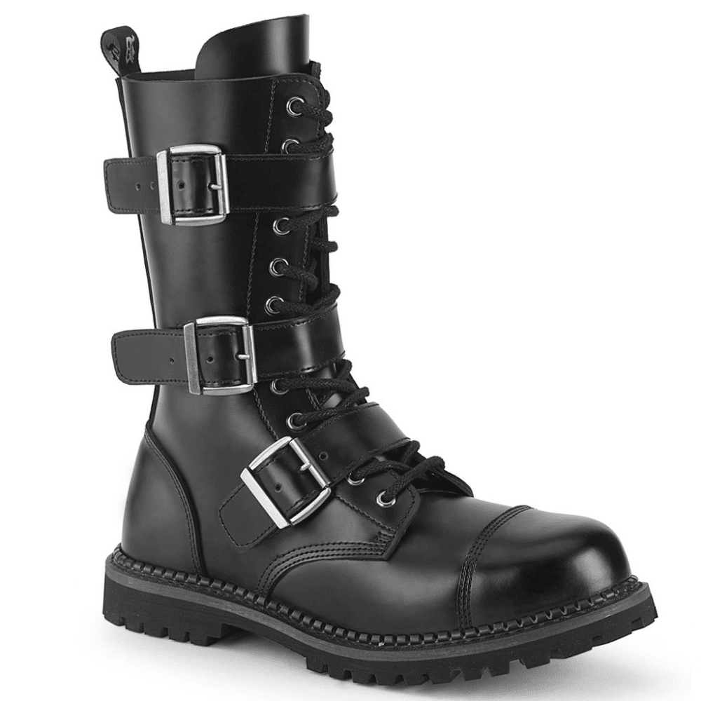 Steel toe combat boots deals