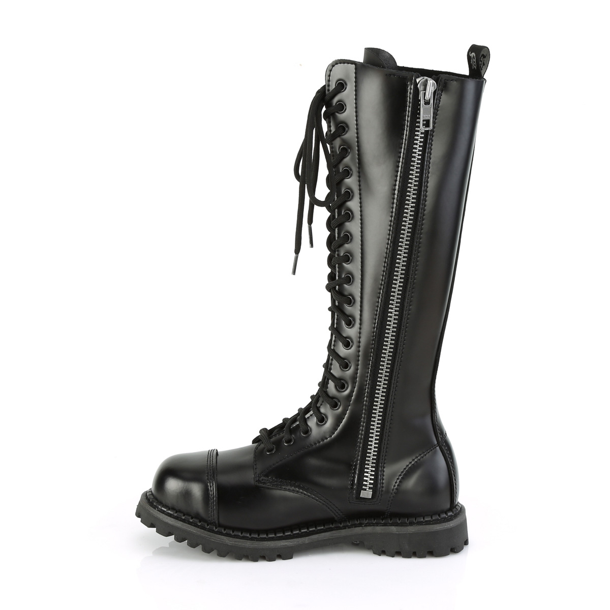 Demonia black 2025 hole platform boots