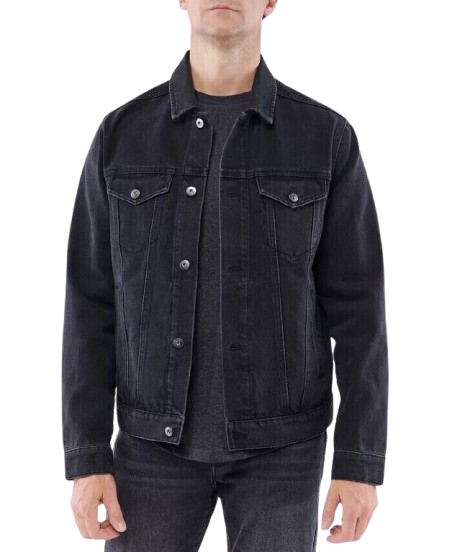 Black Mens Casual Denim Jacket