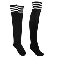 Thumbnail for Black Striped Knee High Socks