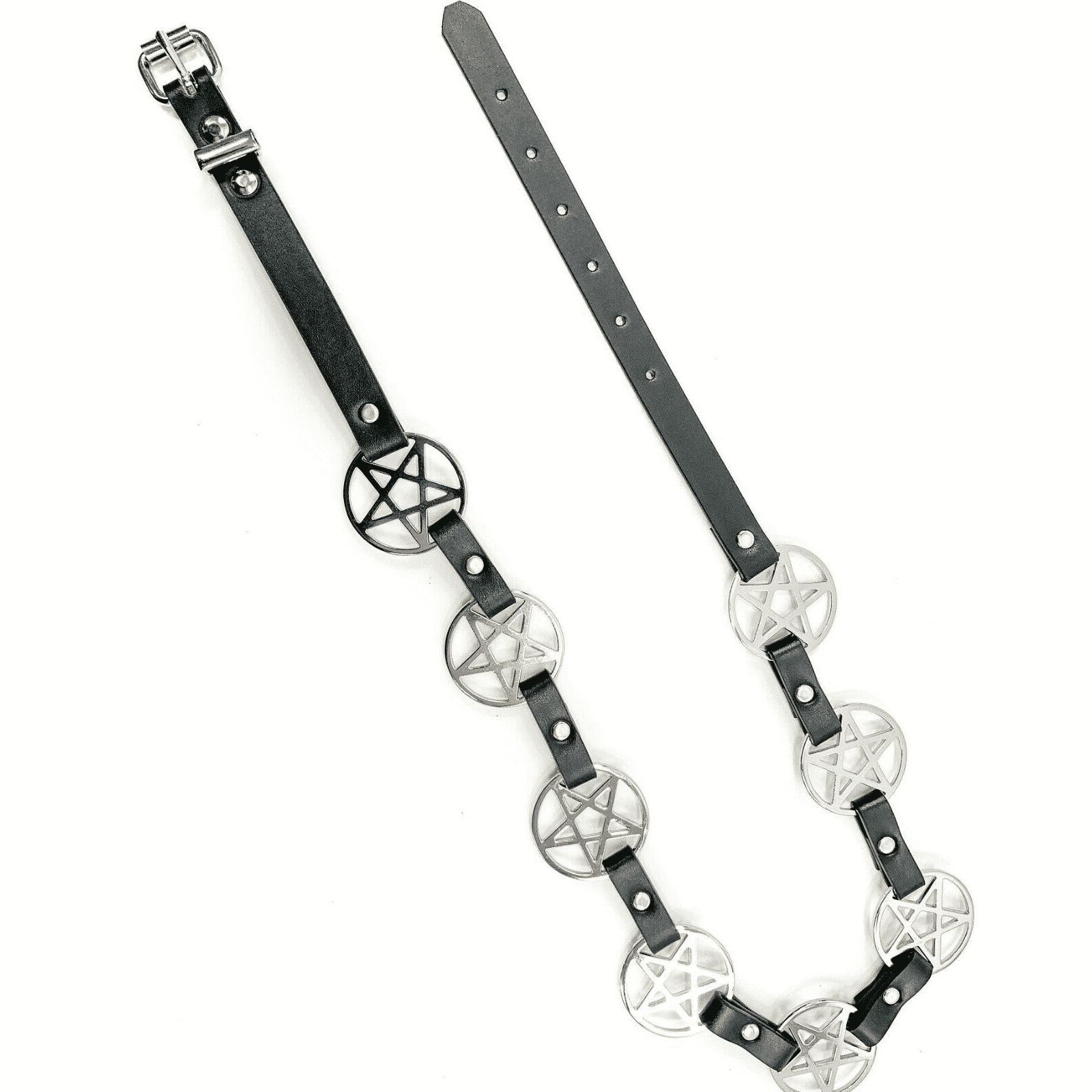 Pentagram Link Leather Belt