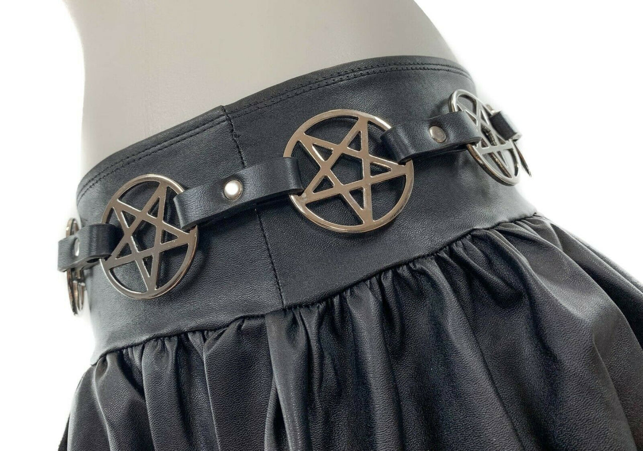 Pentagram Link Leather Belt