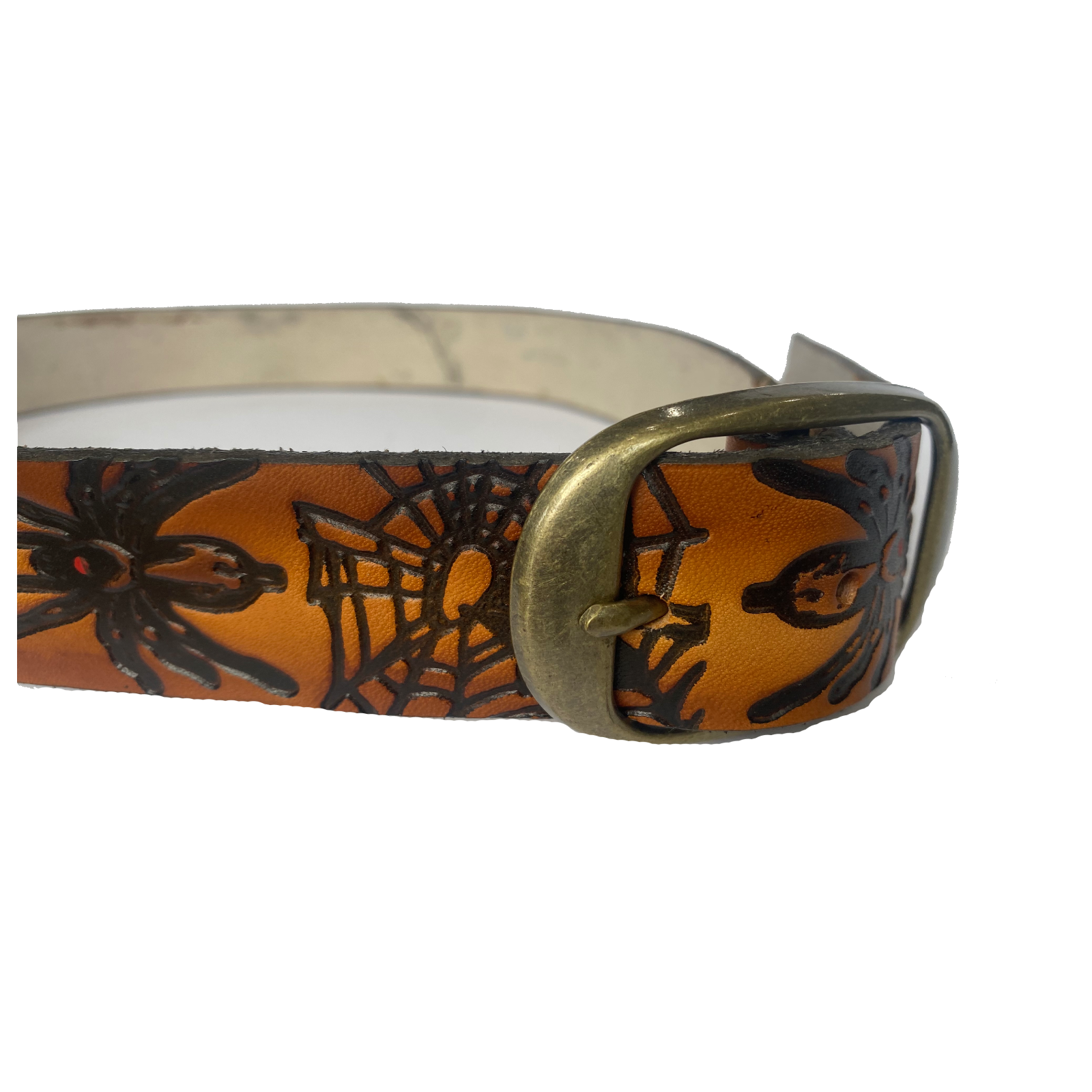 Spiderweb Embossed Leather Belt