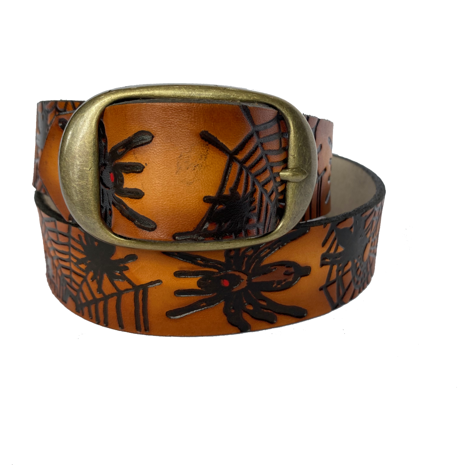 Spiderweb Embossed Leather Belt
