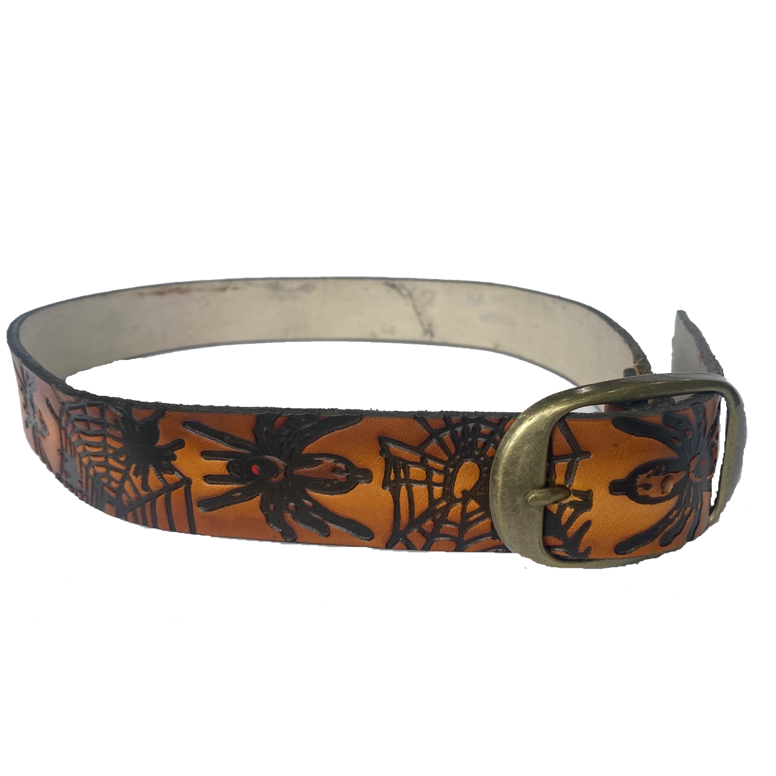 Spiderweb Embossed Leather Belt