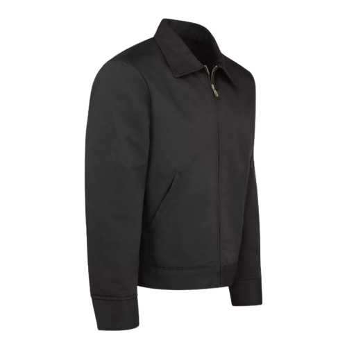 Men's Twill Quilted Workwear Black Jacket