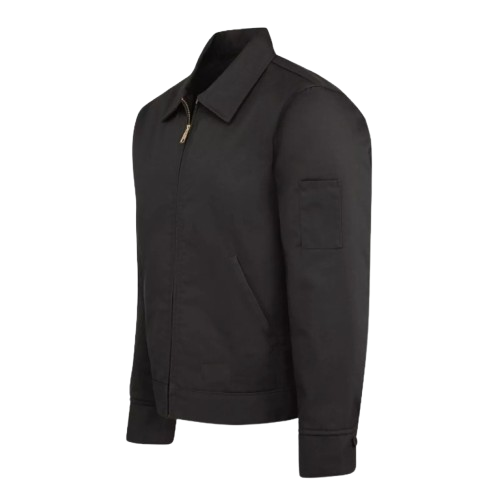Men's Twill Quilted Workwear Black Jacket