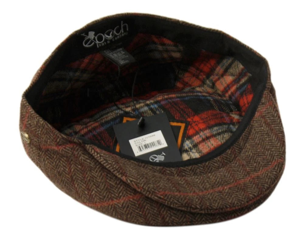 Mens Brown Wool Newsboy Cap