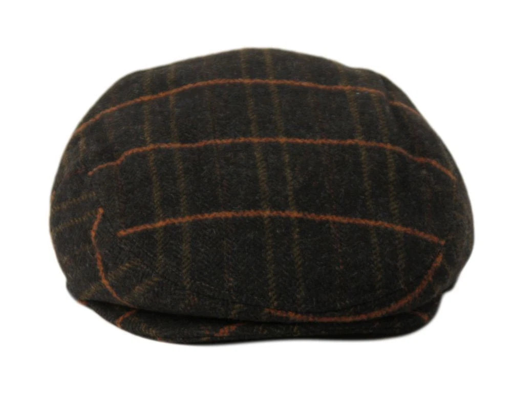 Mens Dark Olive Wool Newsboy Cap