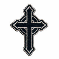 Thumbnail for Silver and Black Celtic Cross Patch