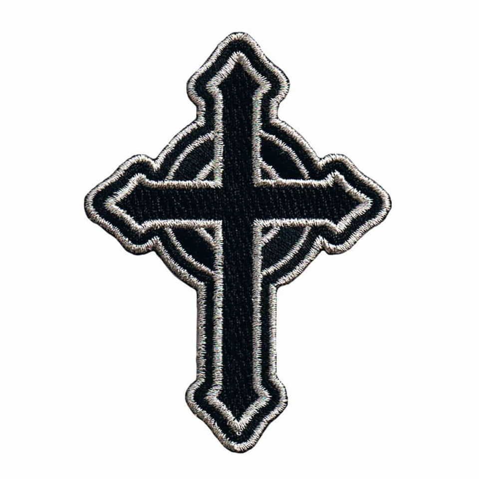 Silver and Black Celtic Cross Patch – Red Zone